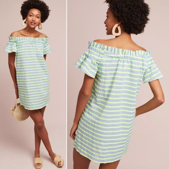 Anthropologie Bayside Off-The-Shoulder Dress - Picture 1 of 7